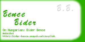 bence bider business card